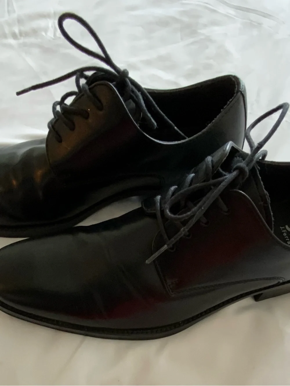 J Ferrar Mens Dress Shoes 8.5M Derby Oxford Black Cap Toe Lace Up